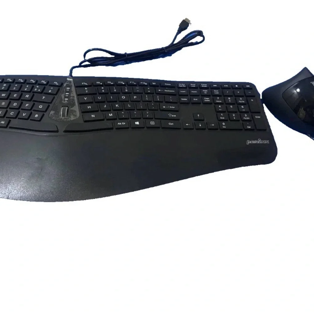 Perixx PERIDUO-505, Ergonomic Keyboard and Mouse Combo with Adjustable Palm Rest